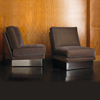 Pair of low upholstered chairs