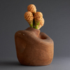 Amorphic ceramic vase in clay