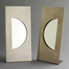 Gabriella Crespi pair of rectangular stainless framed tabletop mirrors