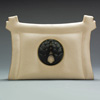 Natori silk "pagoda" cream clutch