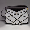 Black silk file and mirrored dressy handbag