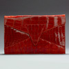 Wine colored envelop croc clutch,