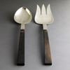 Allan Adler large rosewood and sterling silver spoon and fork set